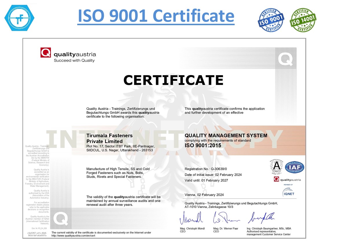 ISO 9001 Certificate